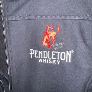 Mens Small Black Pendleton Whiskey Full Zip Black Jacket
